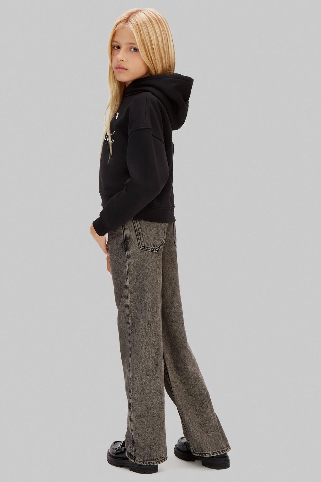 Zwarte meisjes Calvin Klein hoodie van katoen met tekst print