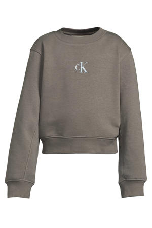 sweater met logo grijs
