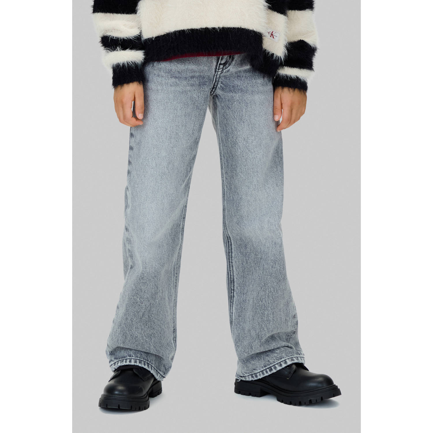 Calvin Klein high waist wide leg jeans grey denim