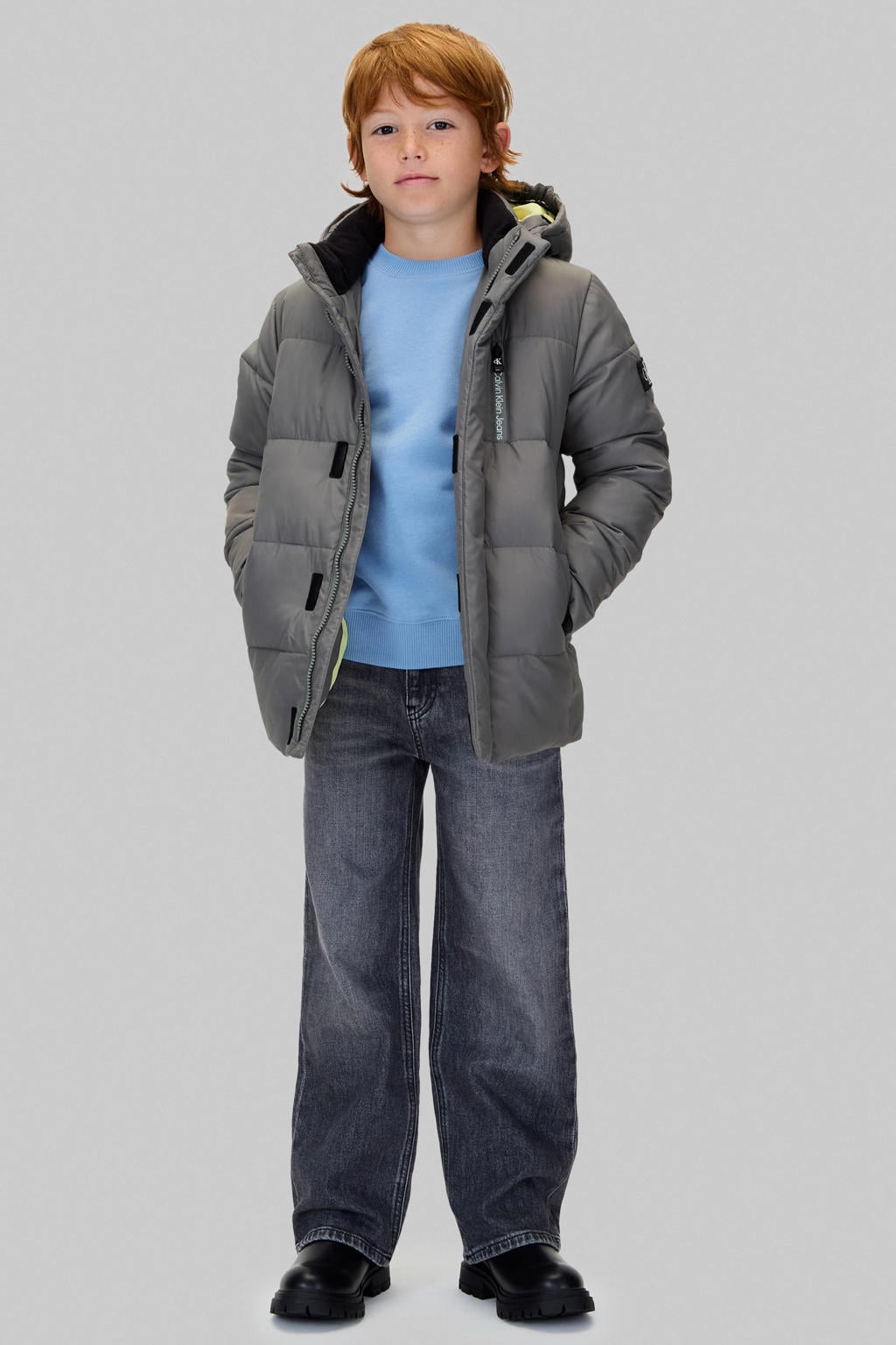 CALVIN KLEIN JEANS gewatteerde jas grijs