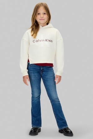 flared jeans medium blue denim