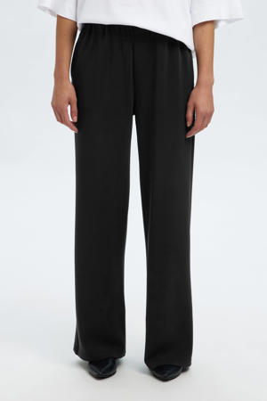 straight high waist broek zwart