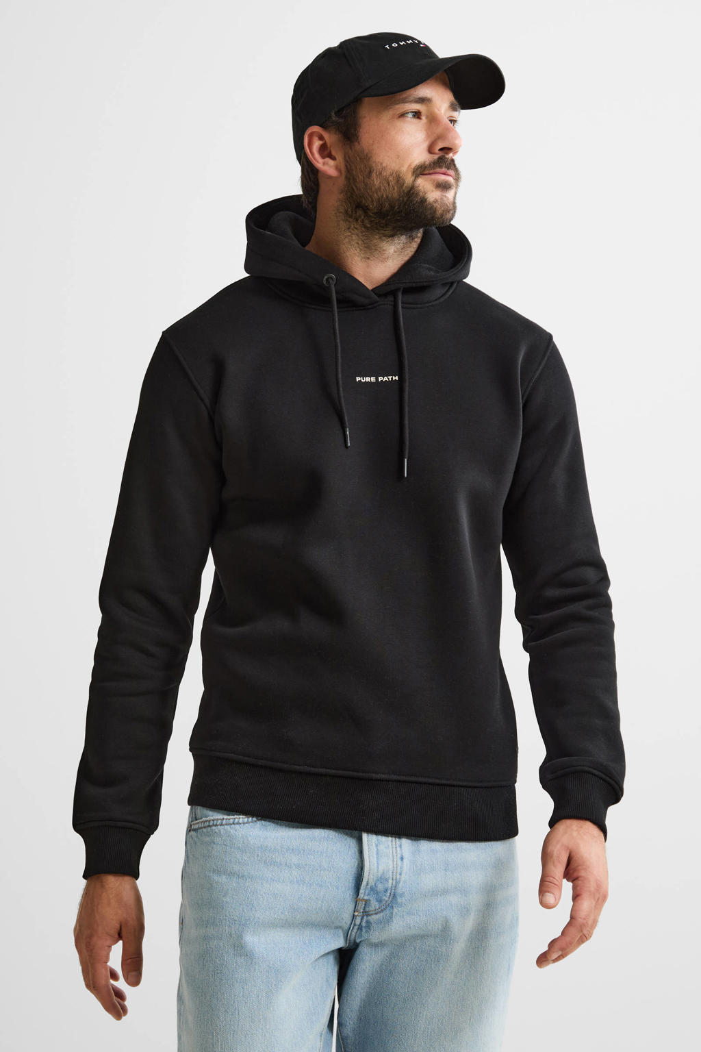 Pure Path hoodie met backprint zwart