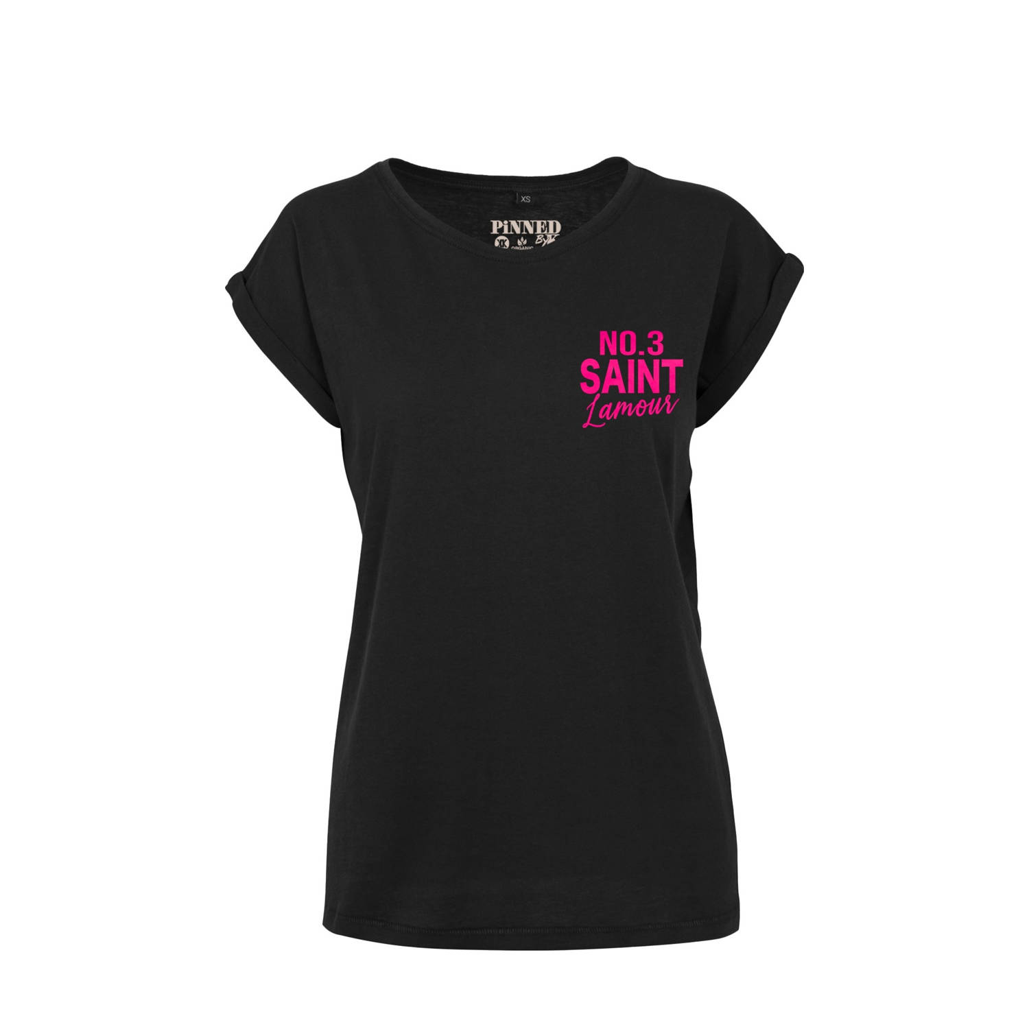 Pinned by K Curve T-shirt zwart