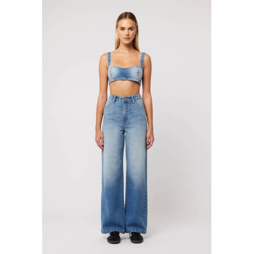 Abrand Jeans high waist wide leg jeans light blue denim afbeelding