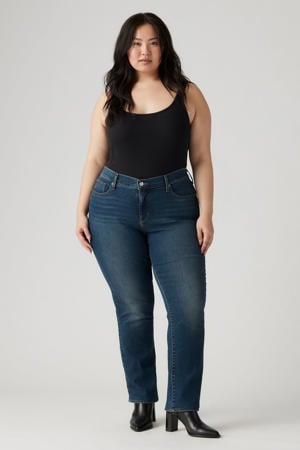 straight leg jeans medium blue denim