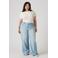 Levi's Plus high waist wide leg jeans light blue denim