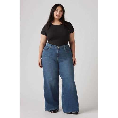 Levi's Plus wide leg jeans dark blue denim afbeelding