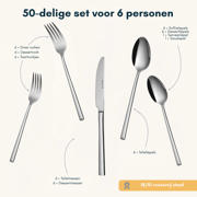 thumbnail: Sola Bestekset Luxor - 18/10 RVS - 50 delig / 6 personen