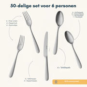 thumbnail: Sola Bestekset Nordica MAT - 18/10 RVS - 50 delig / 6 personen