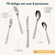 thumbnail: Sola Bestekset Lotus - 18/10 RVS - 70 delig / 8 personen