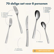 thumbnail: Sola Bestekset Lotus - 18/10 RVS - 70 delig / 8 personen