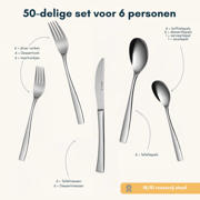 thumbnail: Sola Bestekset Lotus - 18/10 RVS - 50 delig / 6 personen