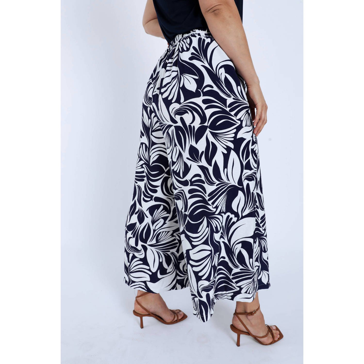 Paprika wide leg regular waist broek wit