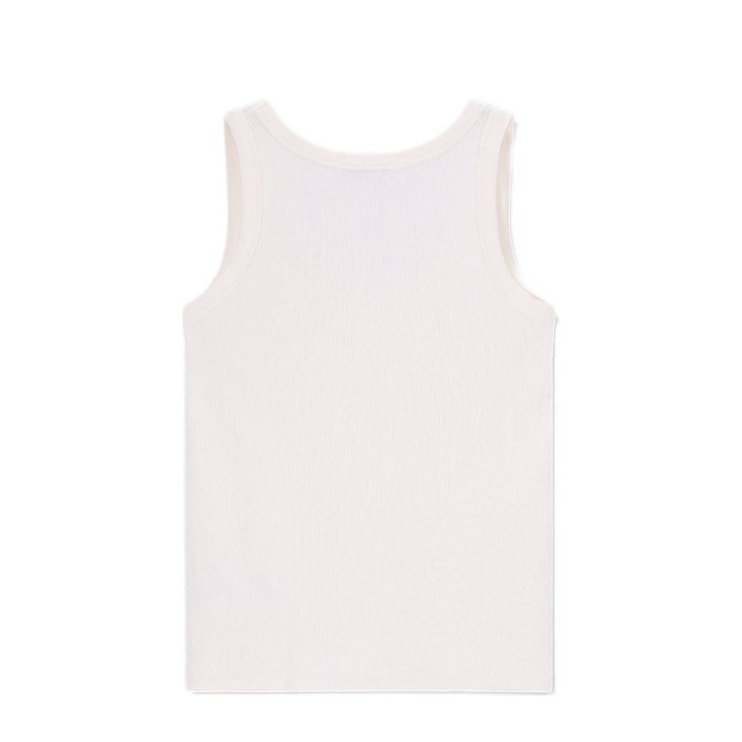 Sissy-Boy mouwloze top wit rib gebreid