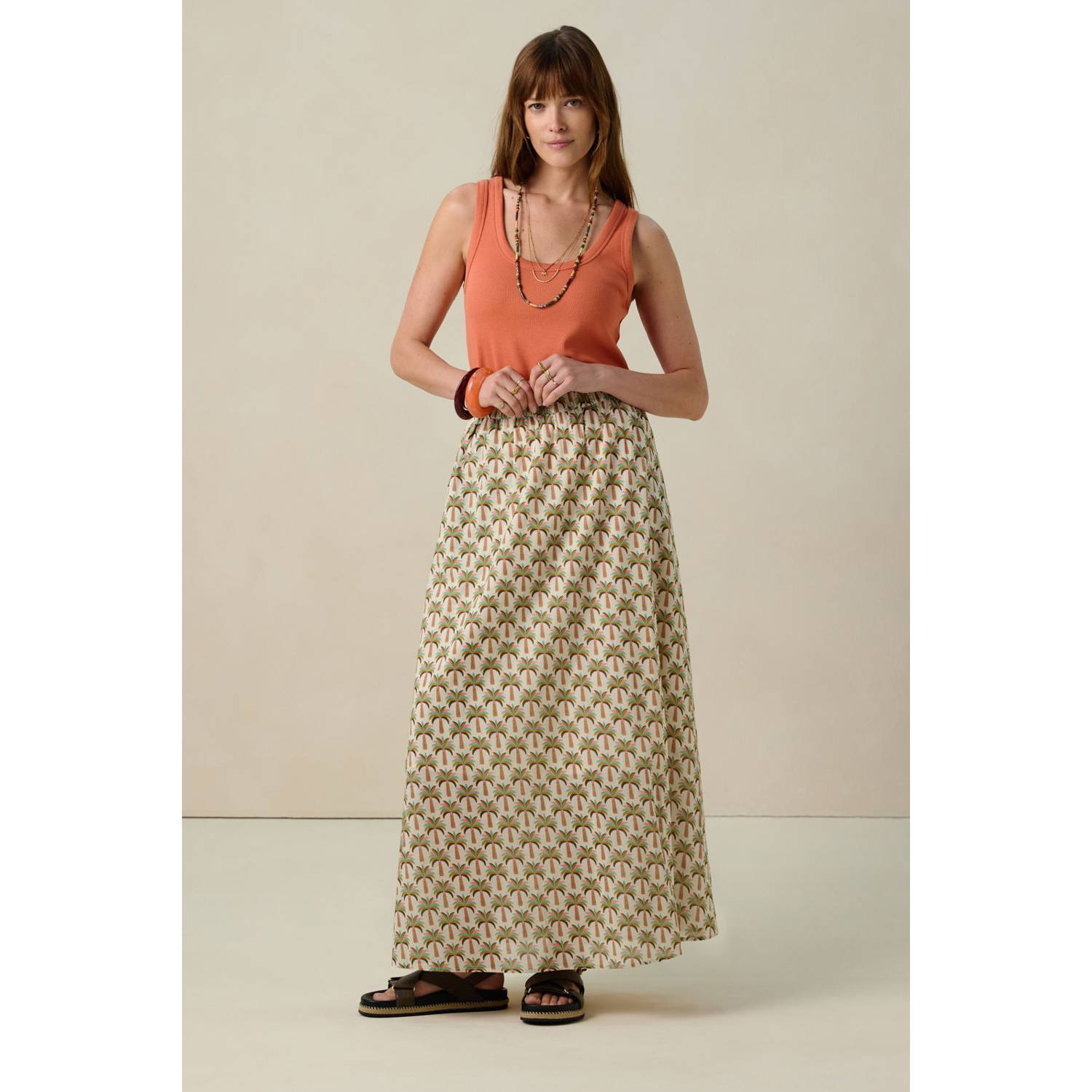 Sissy-Boy mouwloze top oranje rib gebreid