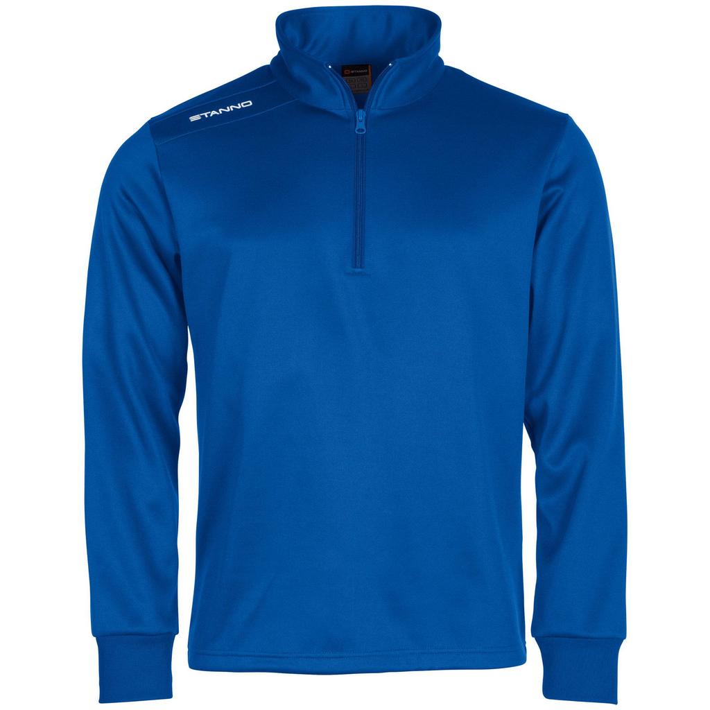 Blauwe heren Stanno Field Half Zip Top van polyester met lange mouwen