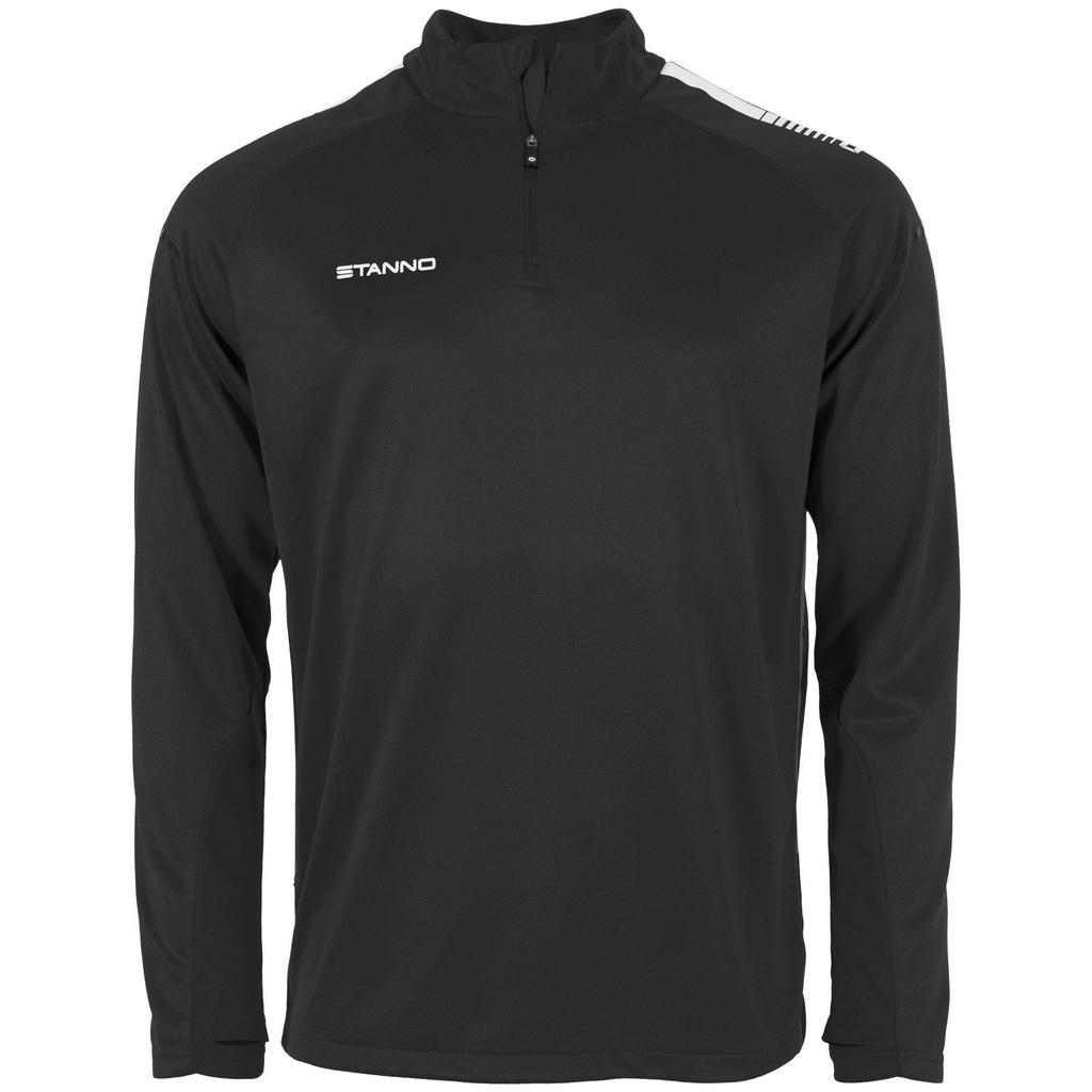 Zwart en witte jongens en meisjes Stanno sportvest van polyester met lange mouwen en opstaande kraag