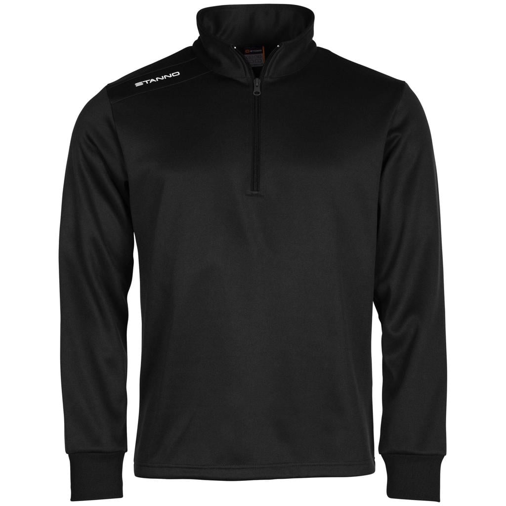 Zwarte heren Stanno Field Half Zip Top van polyester met lange mouwen