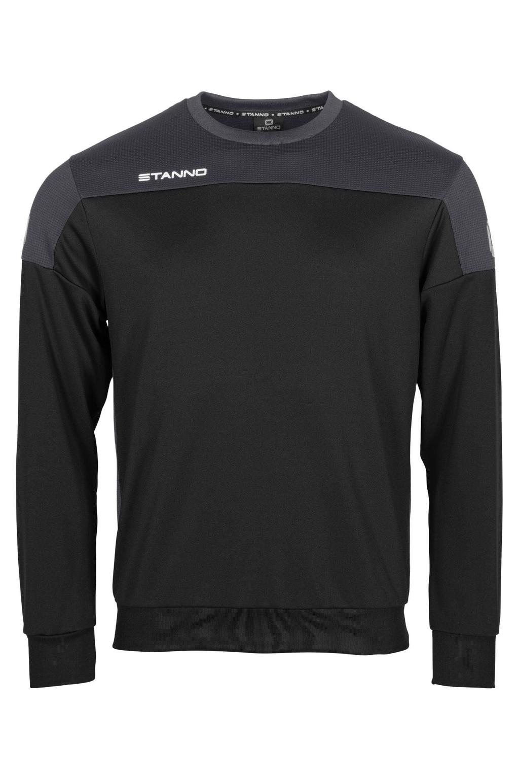 Zwart en grijze jongens en meisjes Stanno sportsweater van polyester met lange mouwen en ronde hals