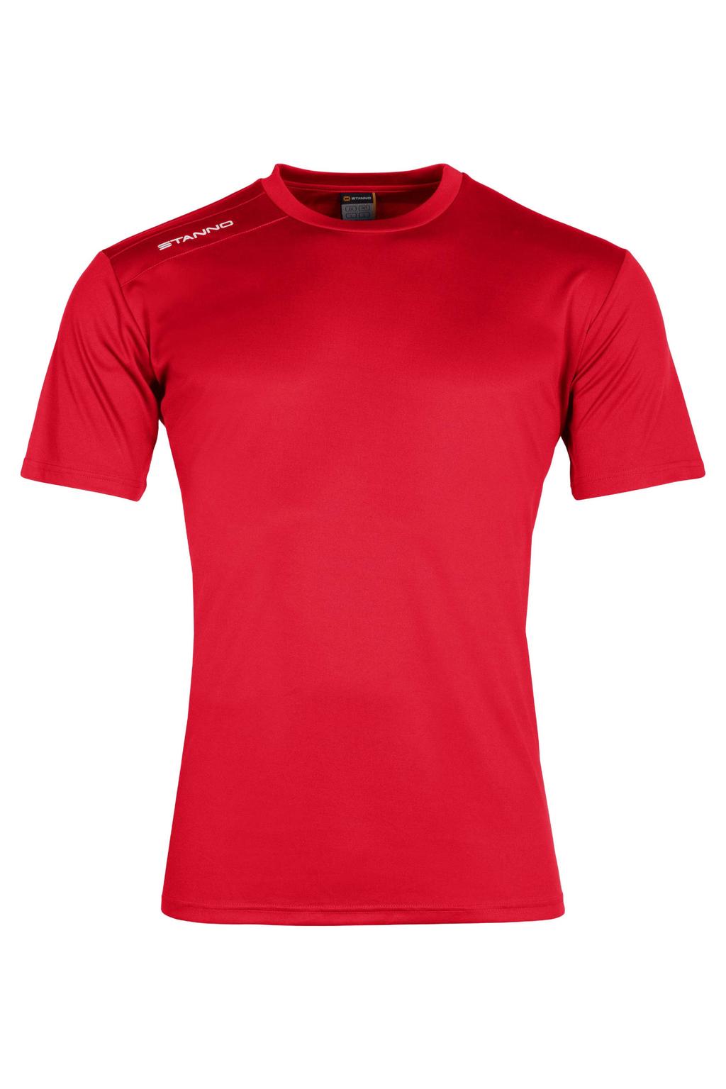Rode jongens en meisjes Stanno sportshirt van polyester met korte mouwen en ronde hals