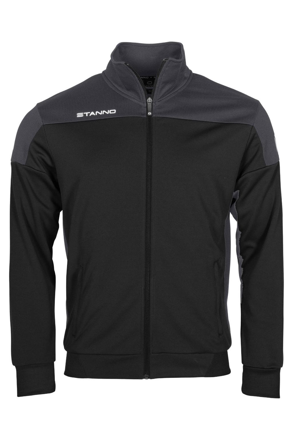 Grijze heren Stanno sportjack van polyester met lange mouwen, opstaande kraag en ritssluiting