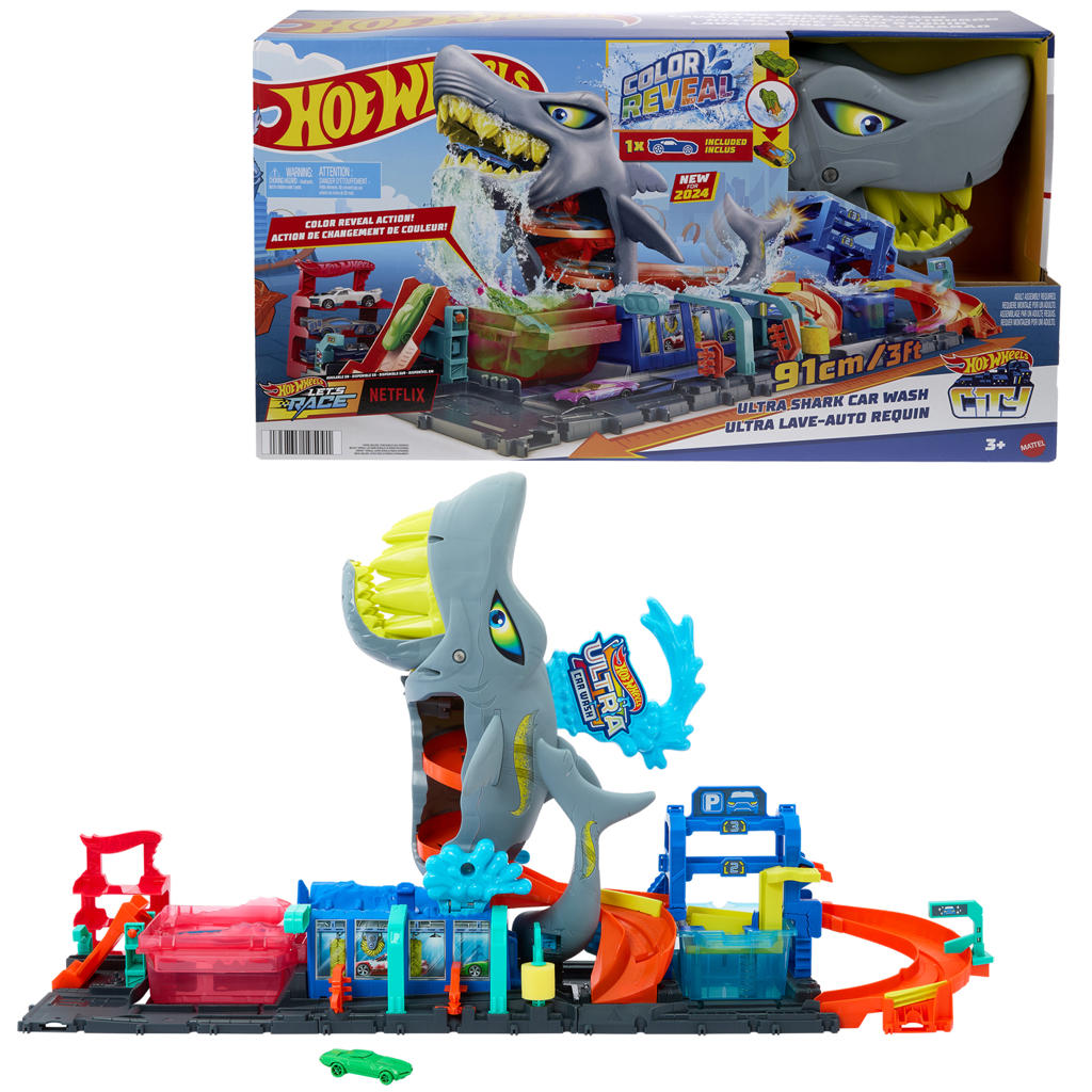 Hot Wheels City Ultra Shark Car Wash