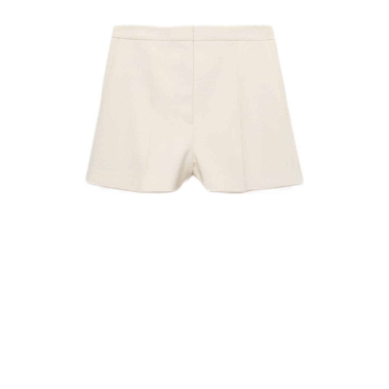 Mango straight high waist casual short ecru