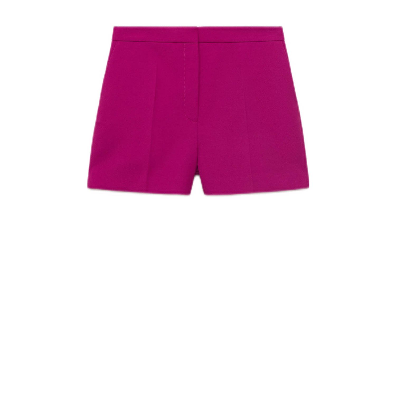 Mango straight high waist casual short fuchsia