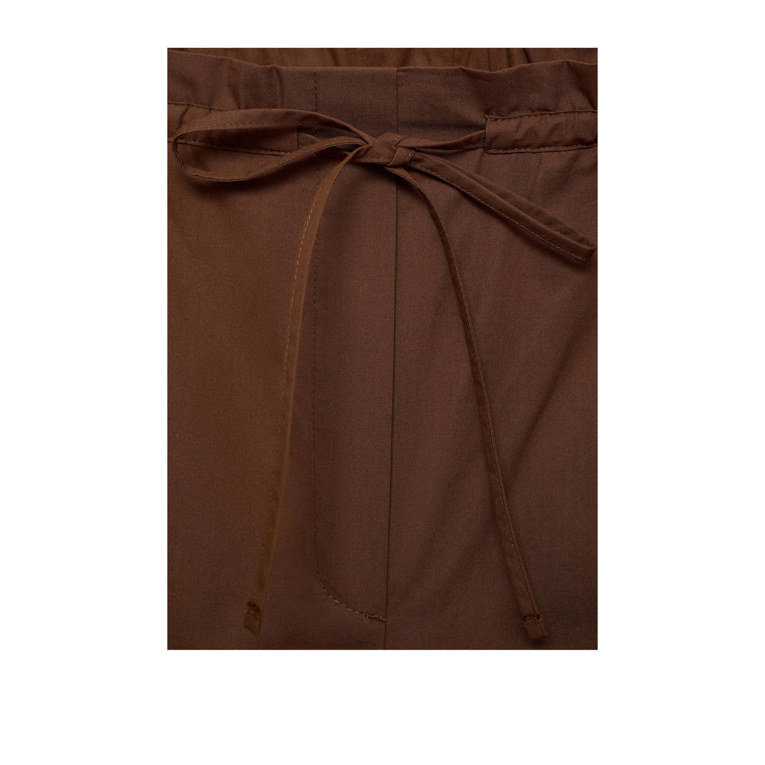 Mango straight regular waist casual broek bruin