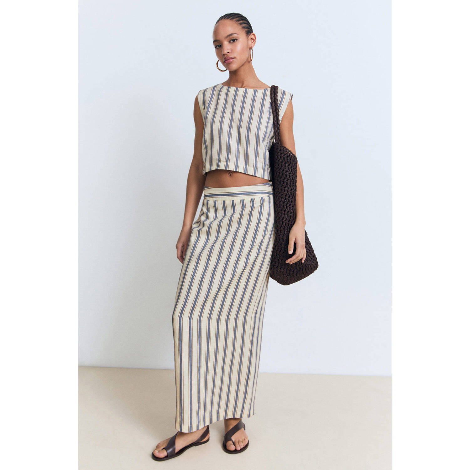 Mango linnen top ecru