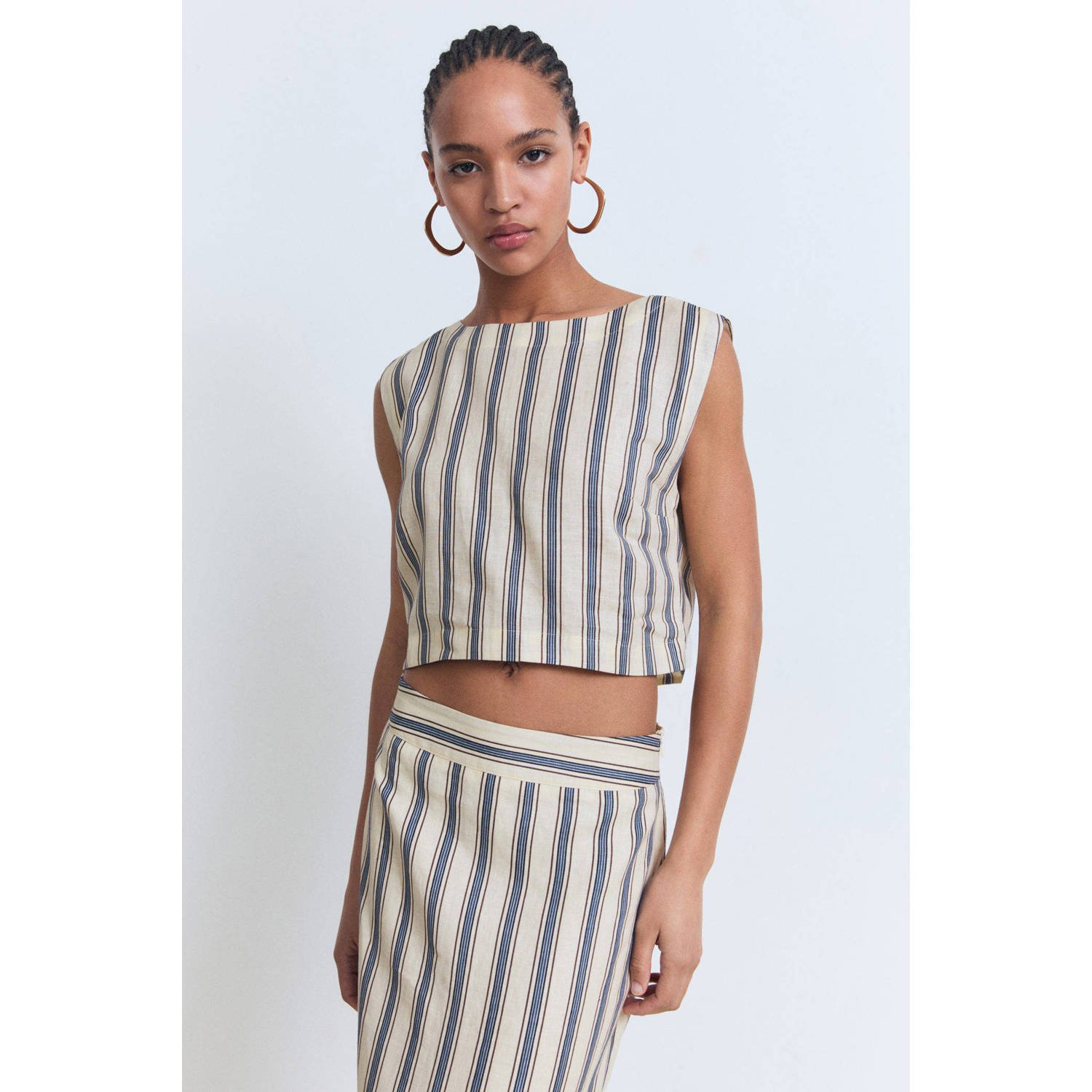 Mango linnen top ecru