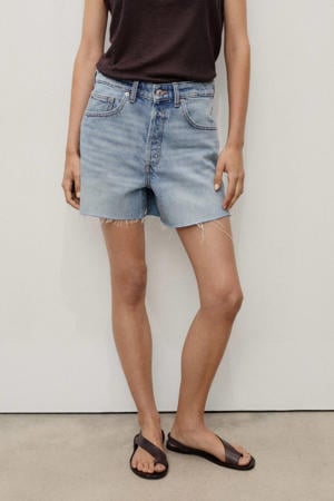 denim straight regular waist short medium blue denim
