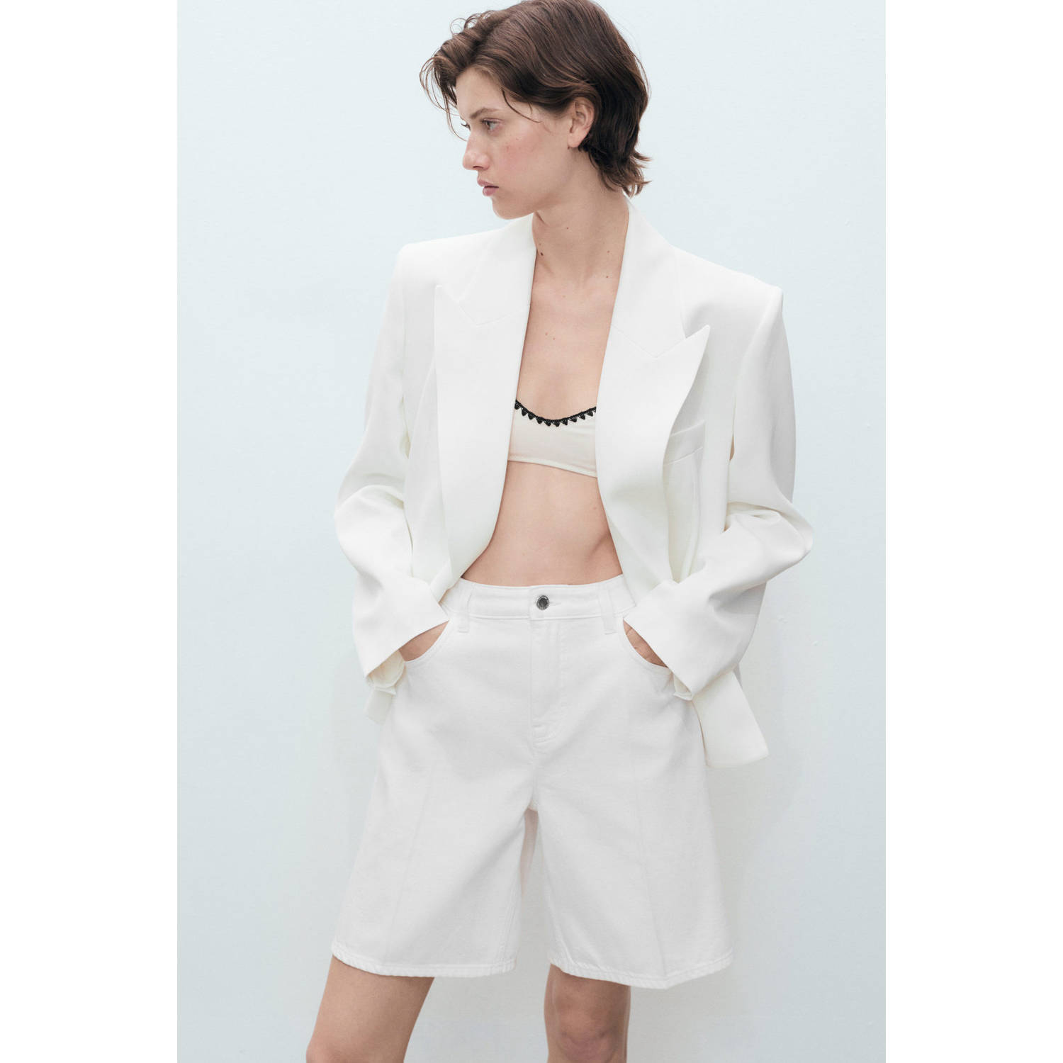Mango denim high waist short wit