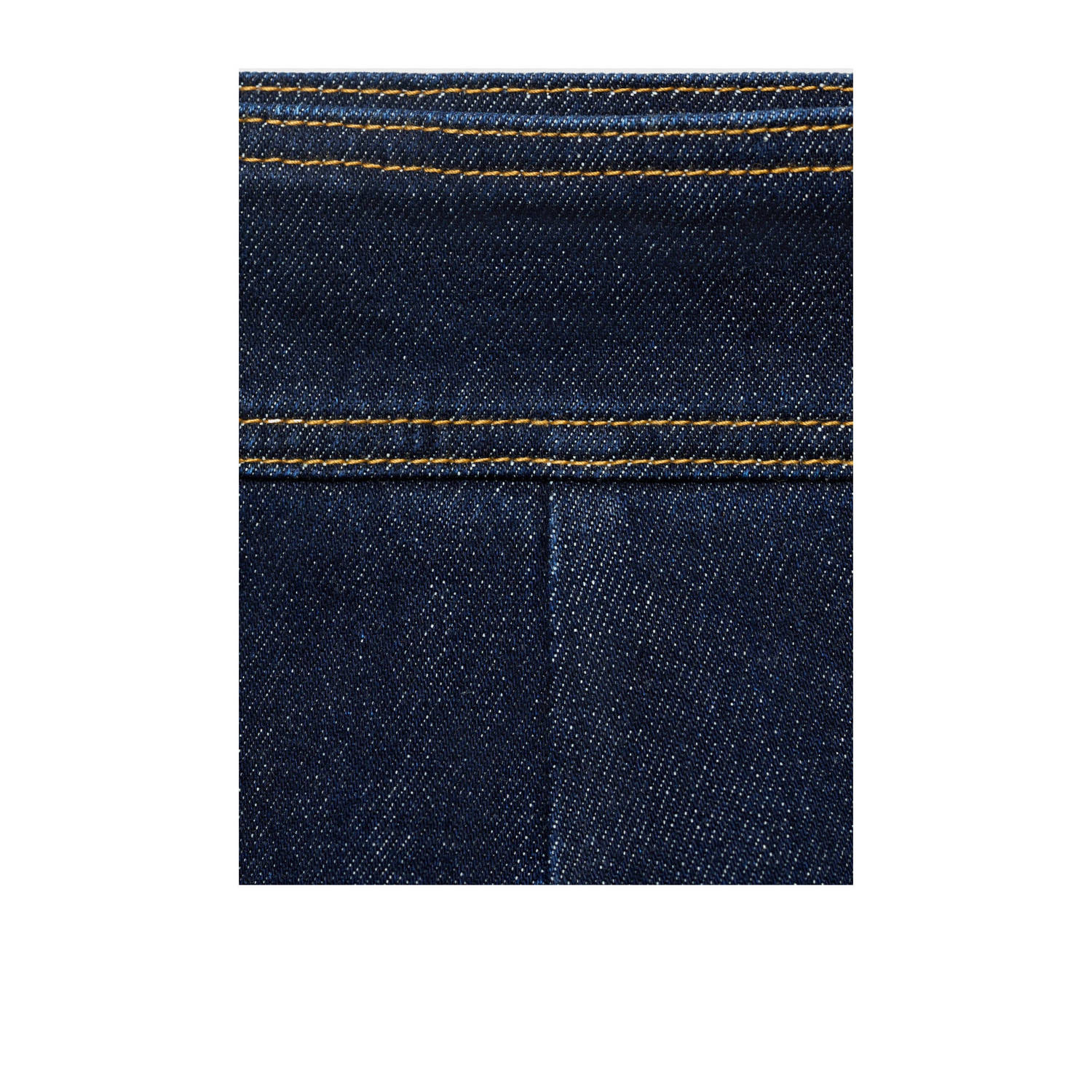 Mango denim straight regular waist short dark blue denim