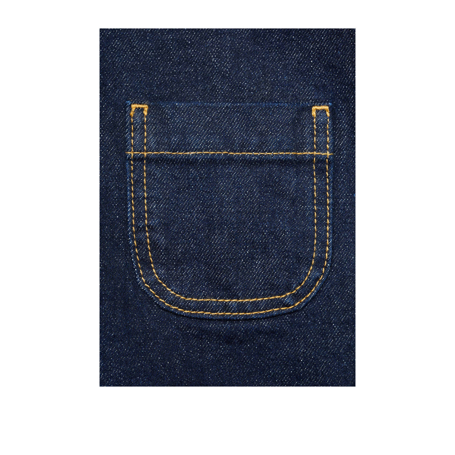 Mango denim straight regular waist short dark blue denim