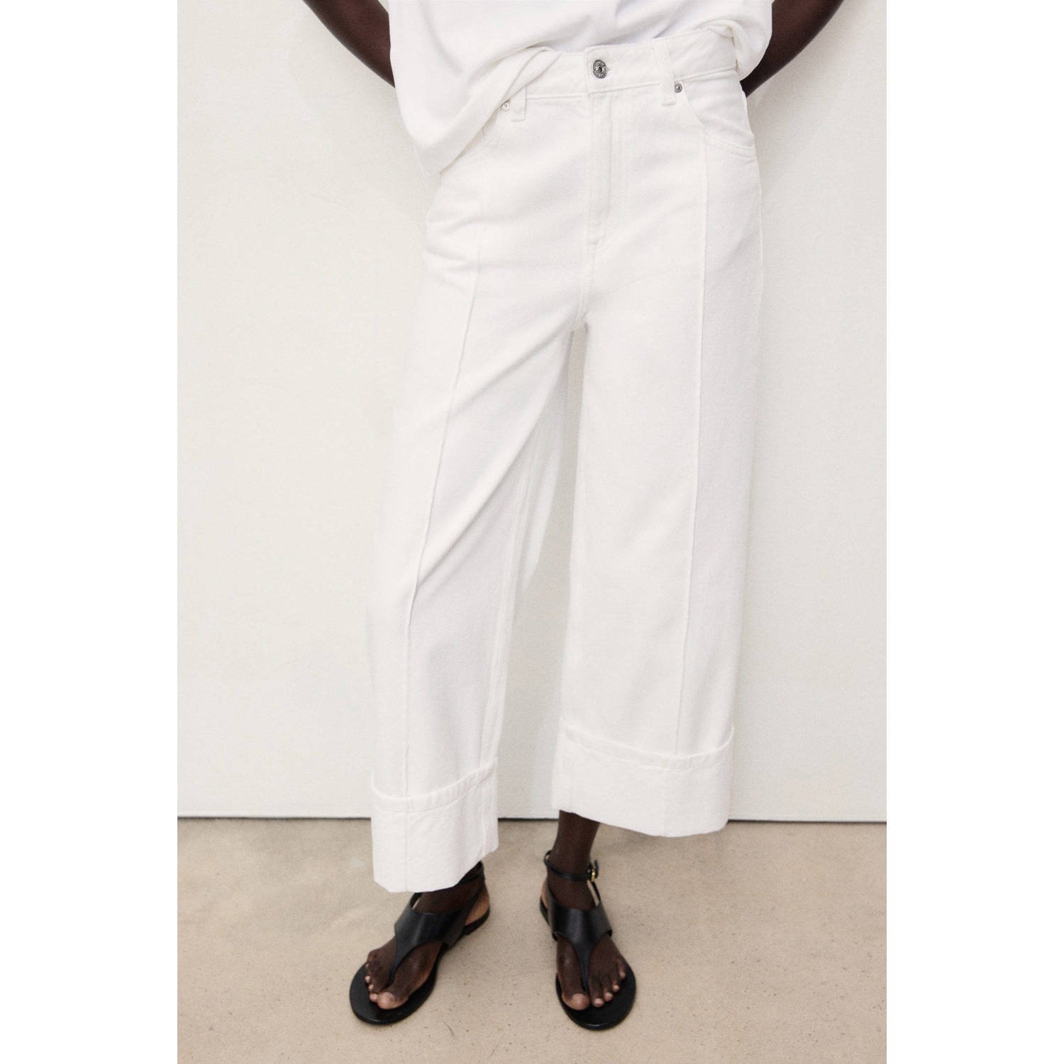 Mango wide leg jeans wit