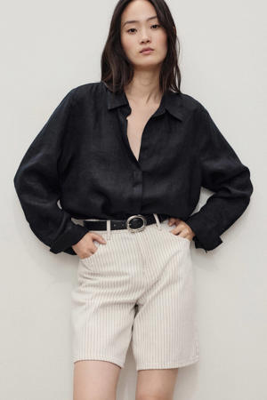 denim wide leg high waist short ecru