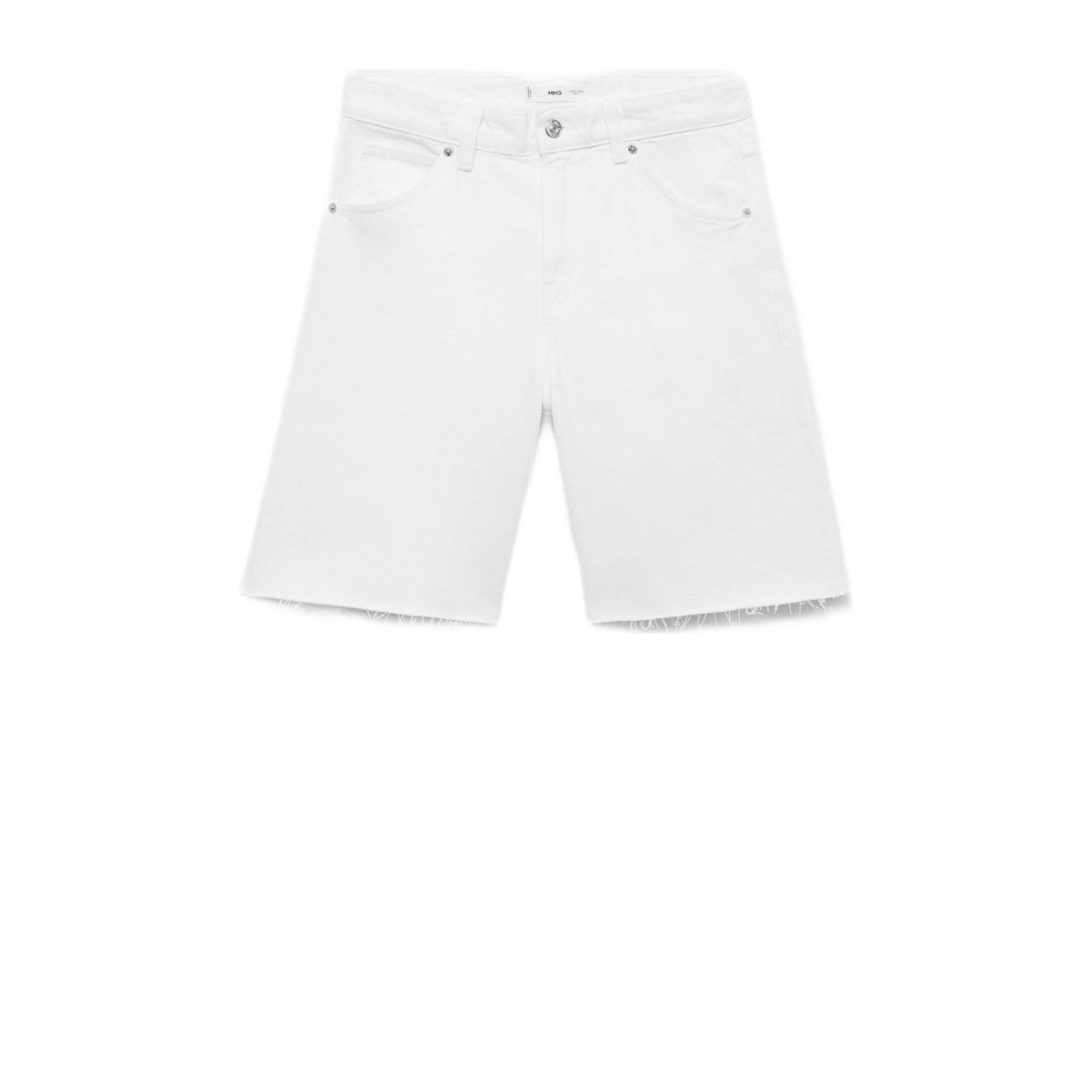 Mango denim straight regular waist short wit