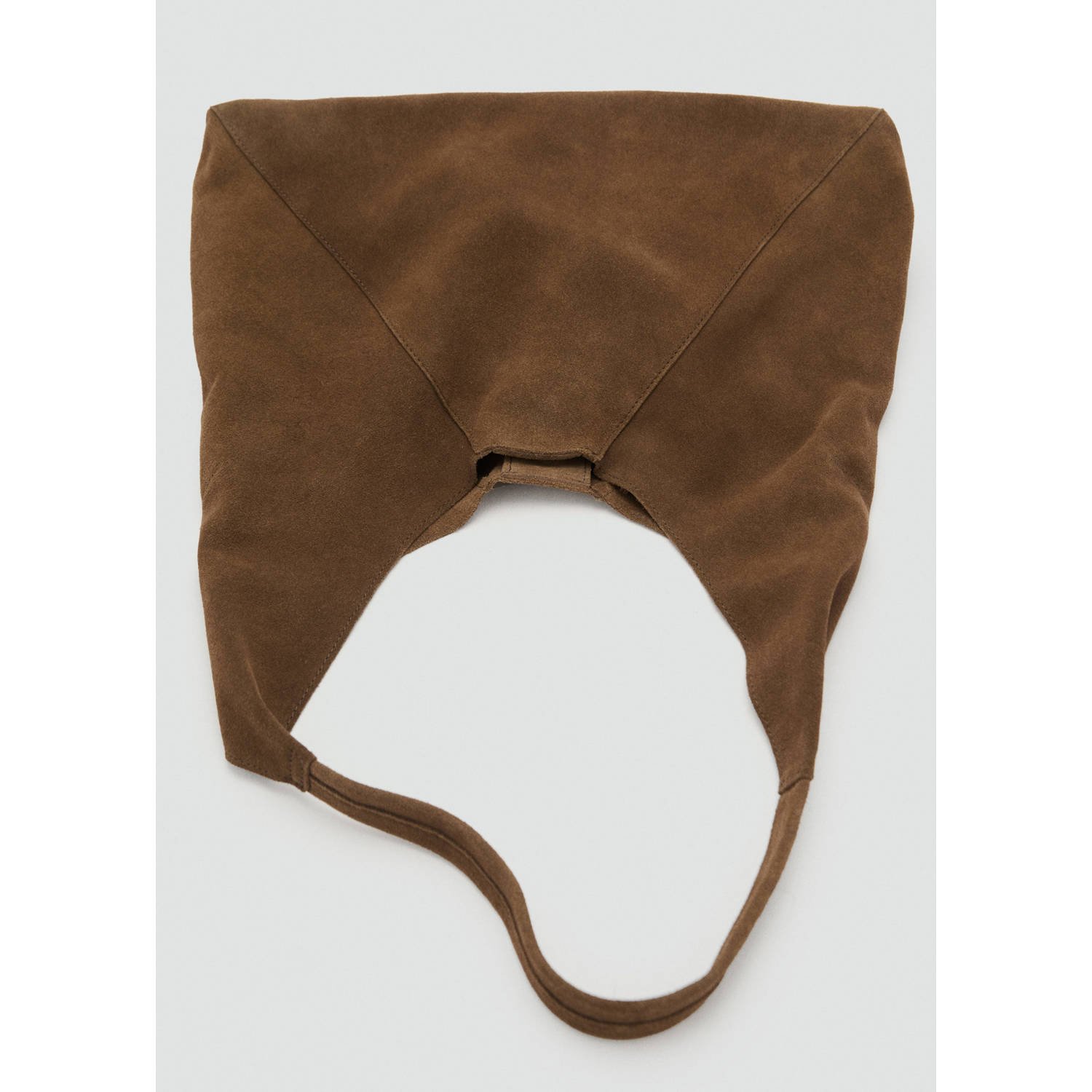 Mango suede schoudertas kaki
