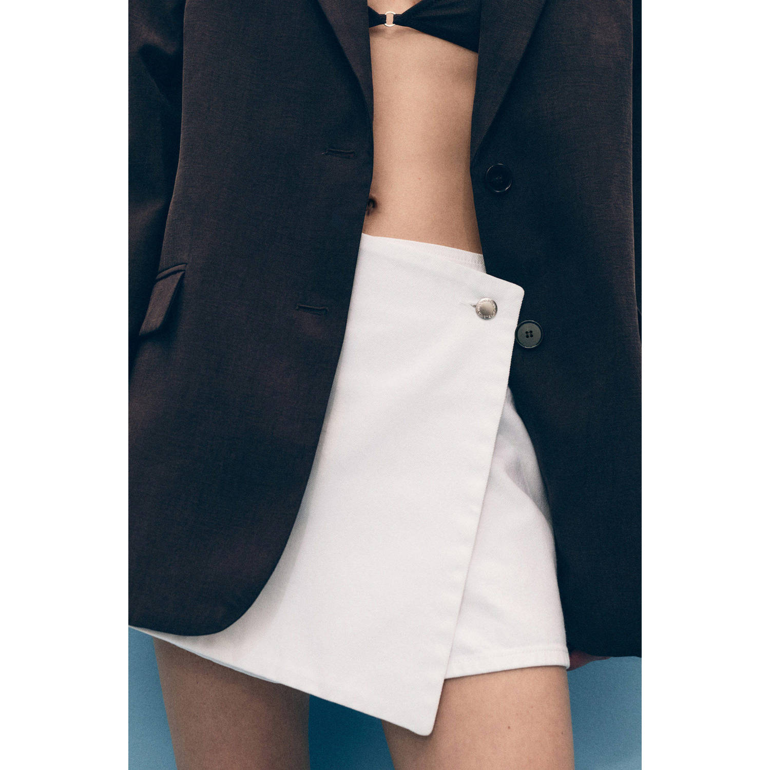 Mango denim skort wit