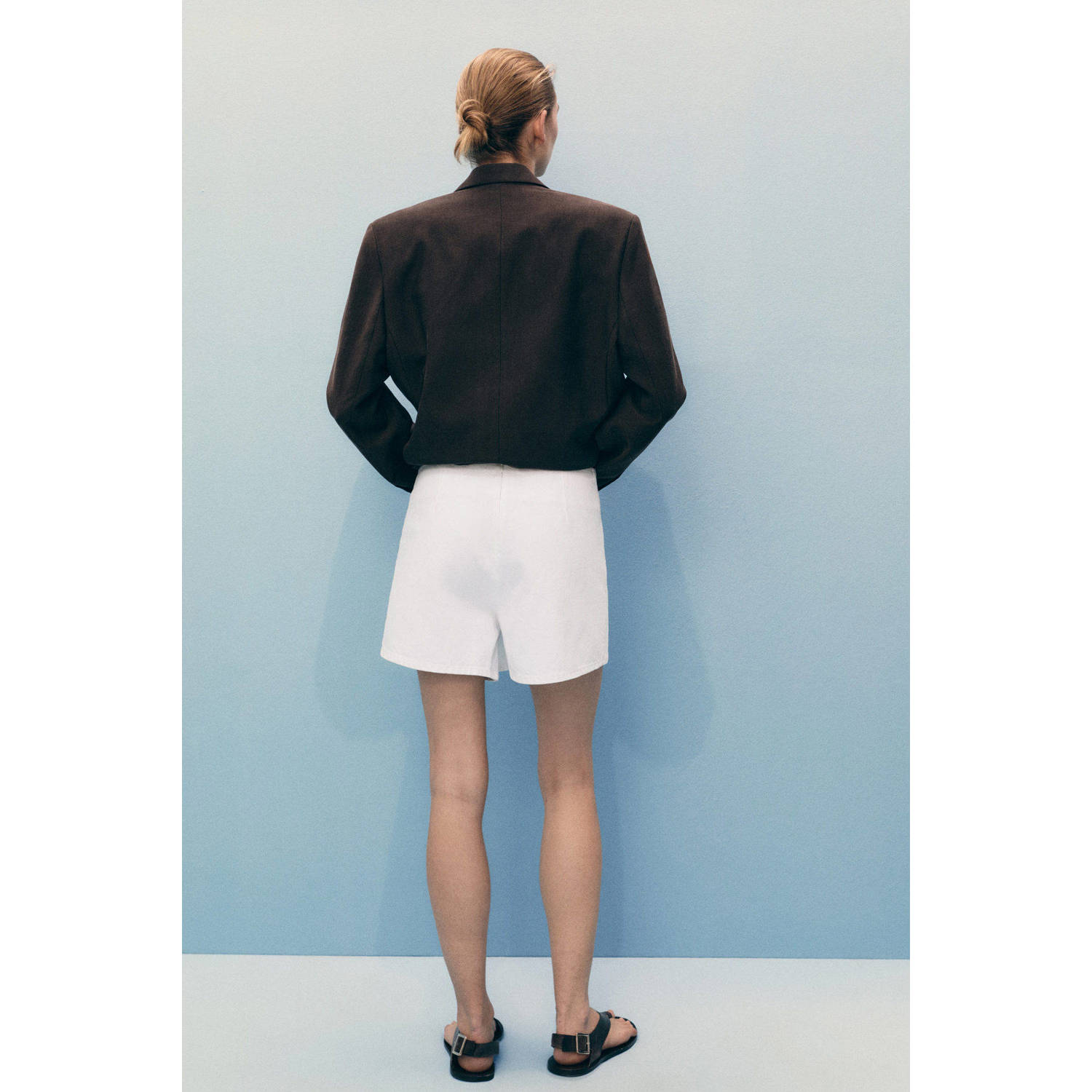 Mango denim skort wit