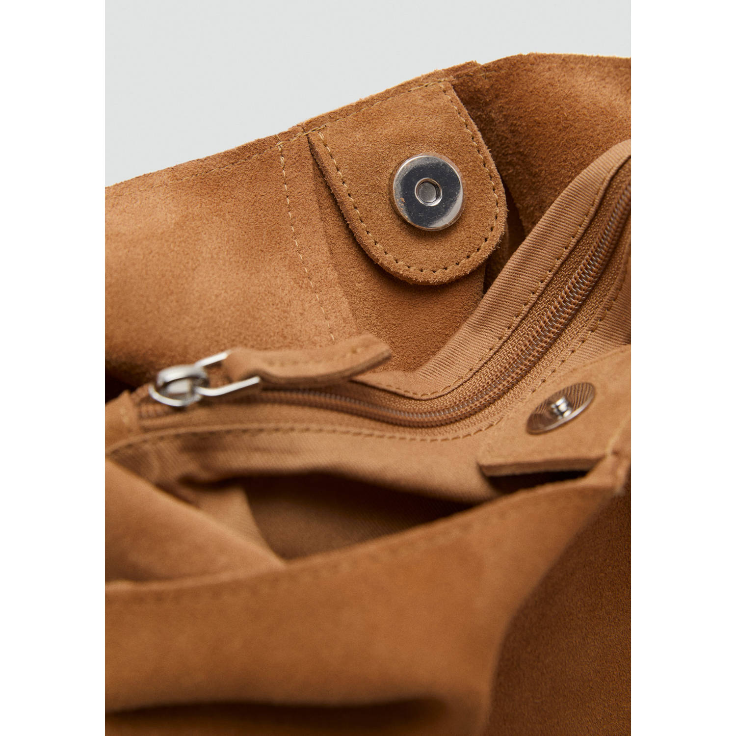 Mango suede schoudertas bruin