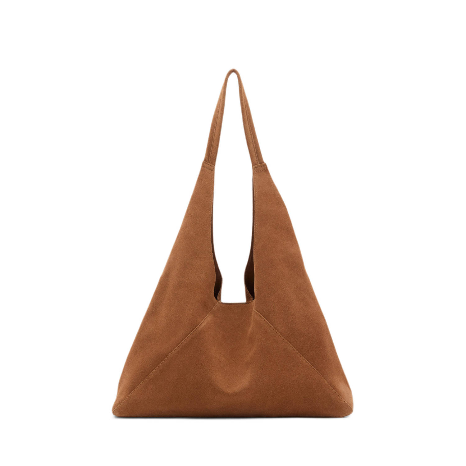 Mango suede schoudertas bruin