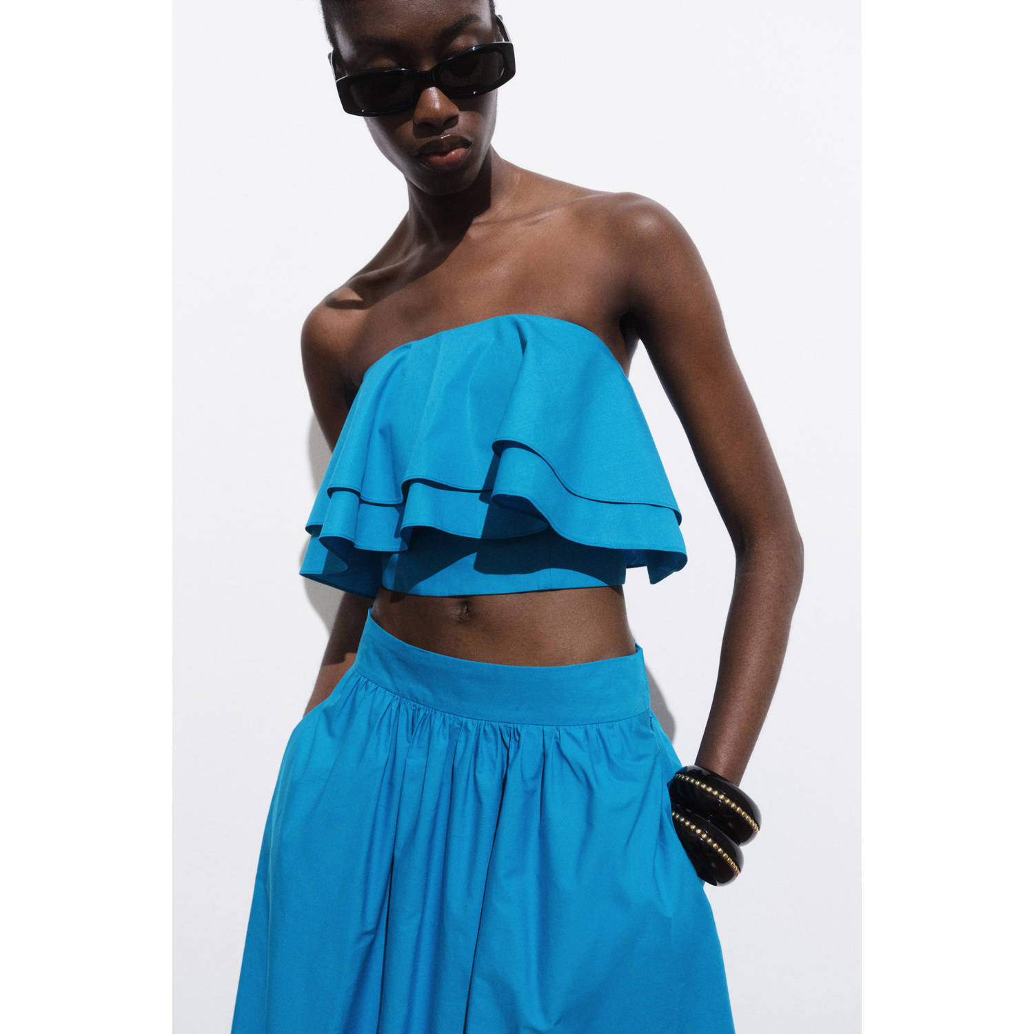 Mango A-lijn rok blauw