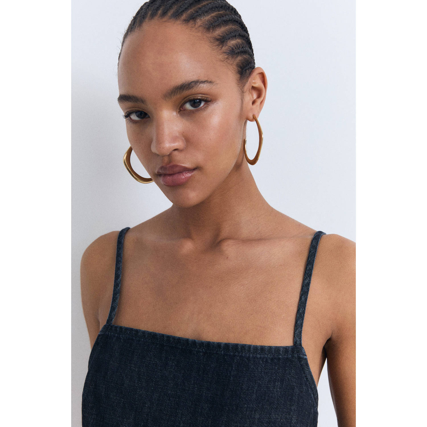 Mango denim dark blue denim playsuit