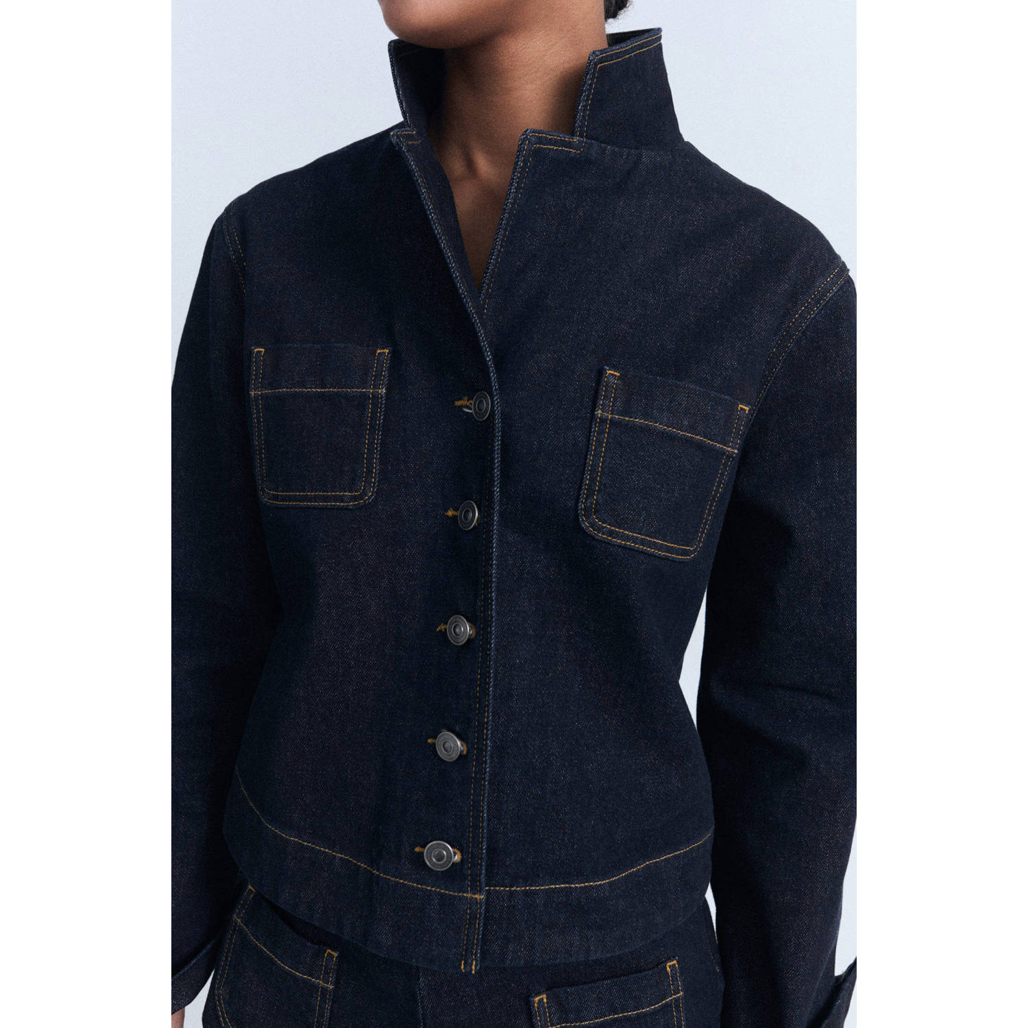 Mango denim spijkerjas dark blue denim
