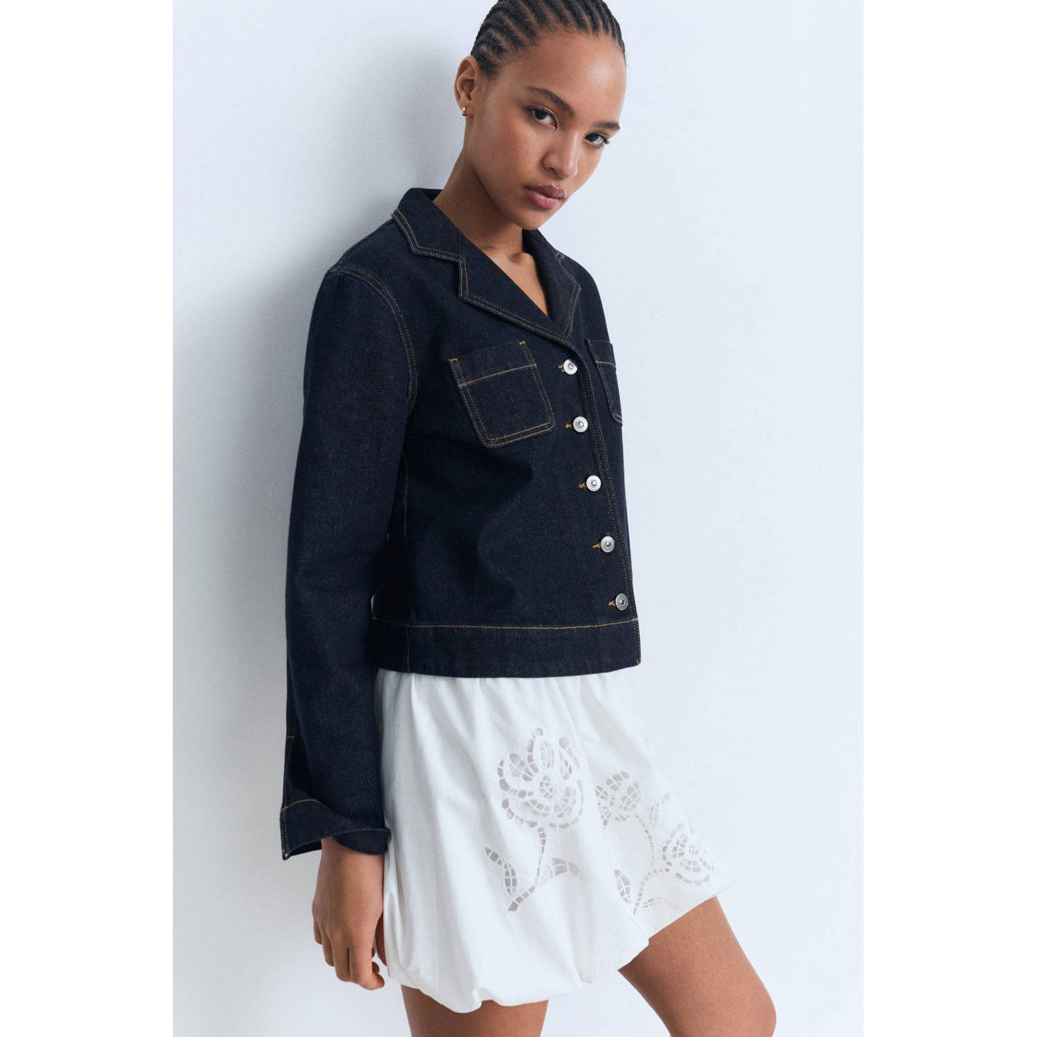 Mango denim spijkerjas dark blue denim