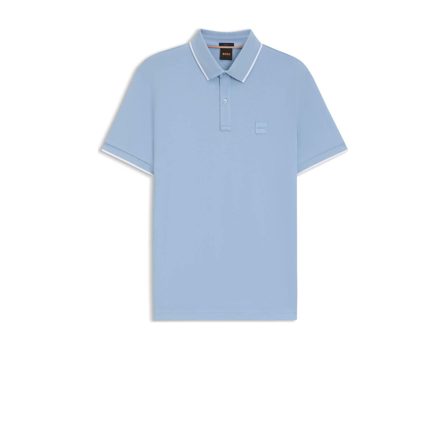 BOSS slim polo lichtblauw