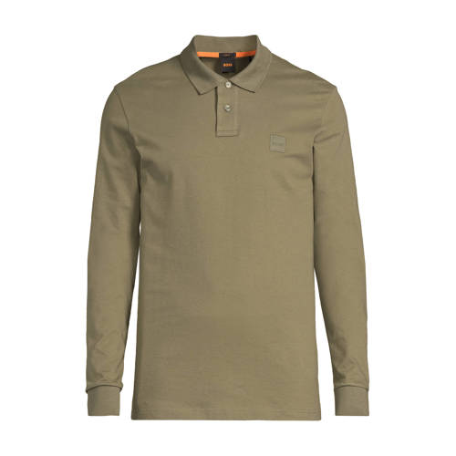BOSS slim polo kaki afbeelding